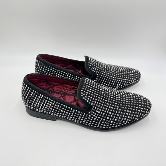 Steve Madden Men\'s CAVIARR Studded‎ Black Slip On Loafers Dress Shoes Size 9 NEW main image 5